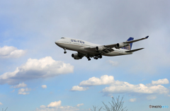 到着UNITED 747-400 N181UAジャンボ保存委員会