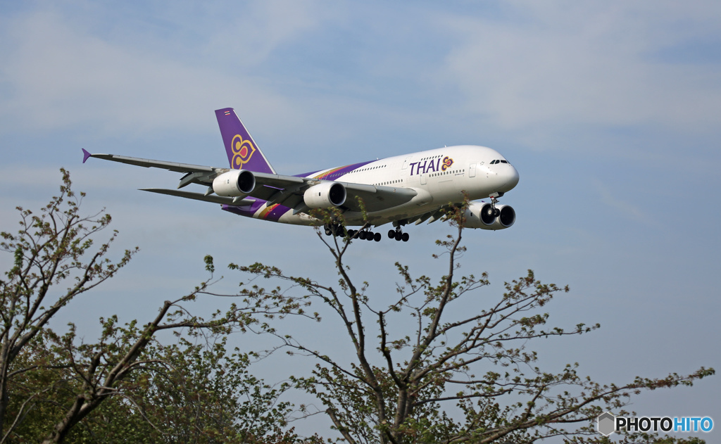 着陸 Thai A380-841 HS-TUF