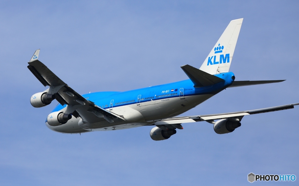 KLM 747-400 PH-BFI 出発 