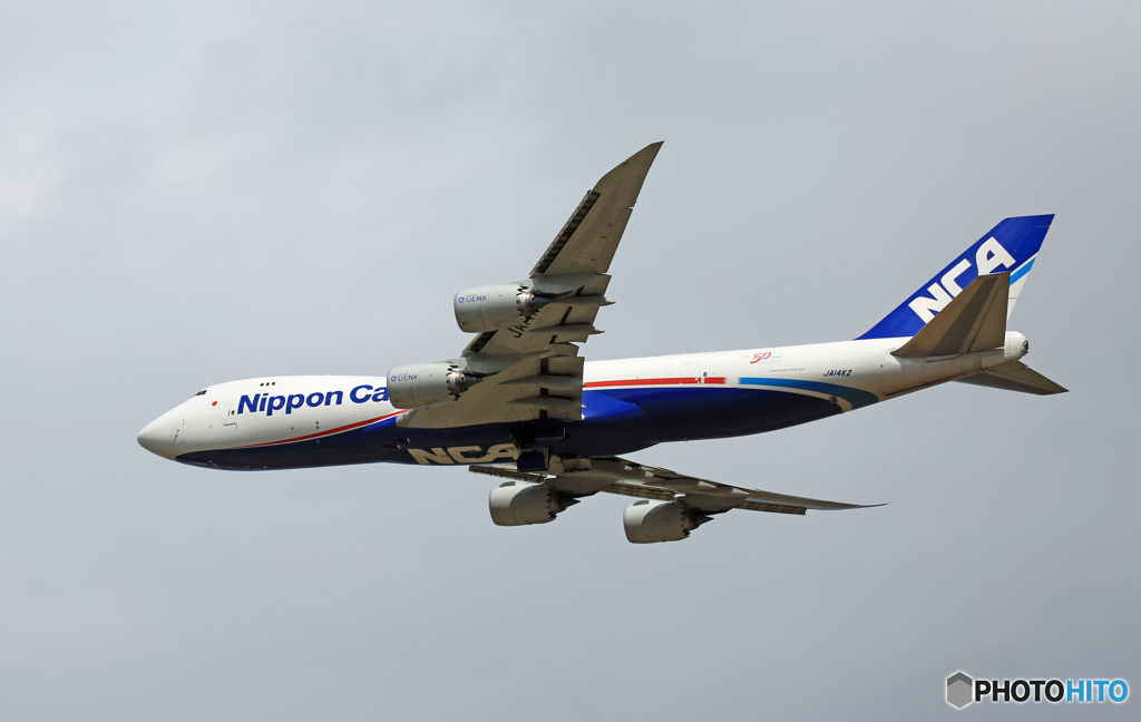 NCA 747-8KZF JA14KZ 飛び立ち　