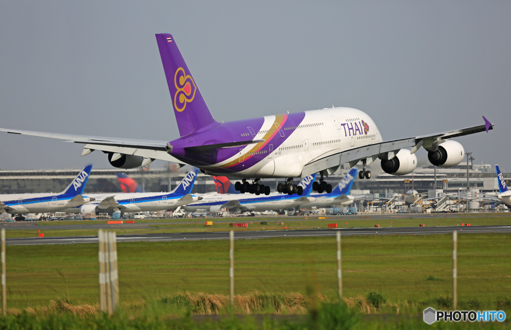 Thai A380-841 HS-TUE 到着 