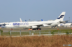 離陸FINNAIR oneword A340-313 OH-LQE