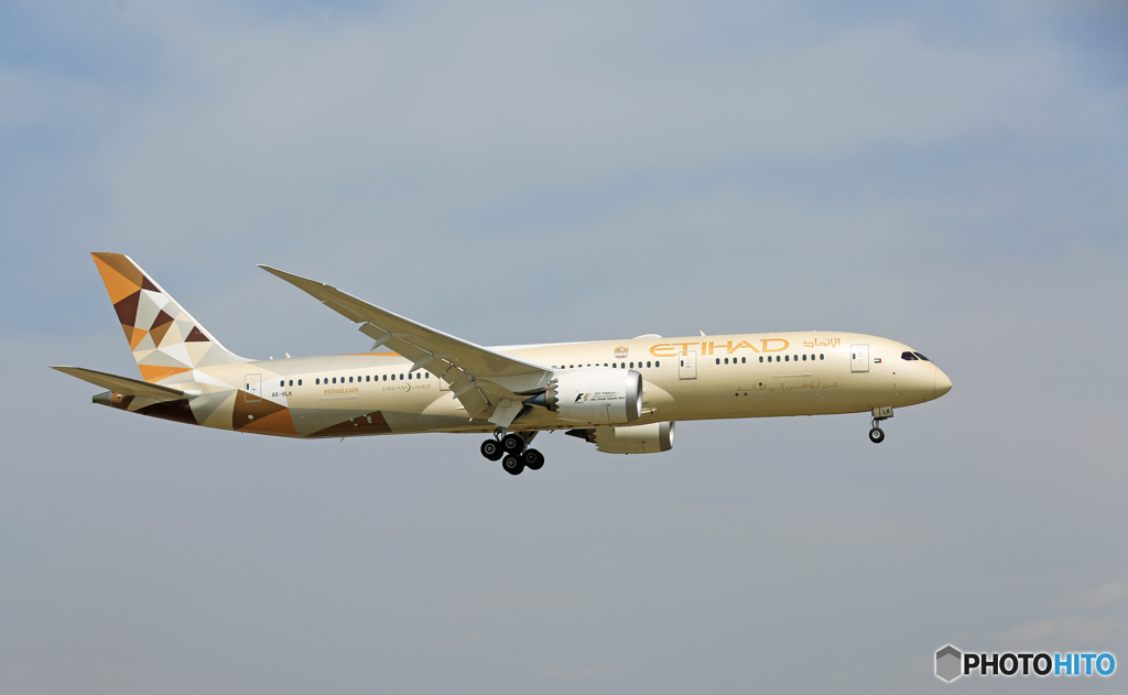 「良い天気」 ETIHAD 787-9 A6-BLK 着陸 