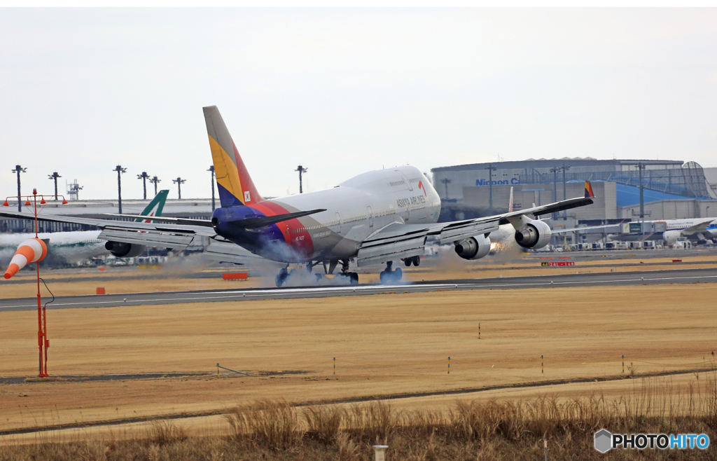 Landing ☀Asiana 747-400 HL7423