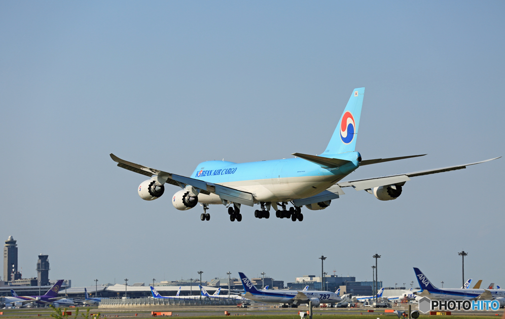 「青い空」が一番 Korean Cargo 747-8 HL7629 着陸