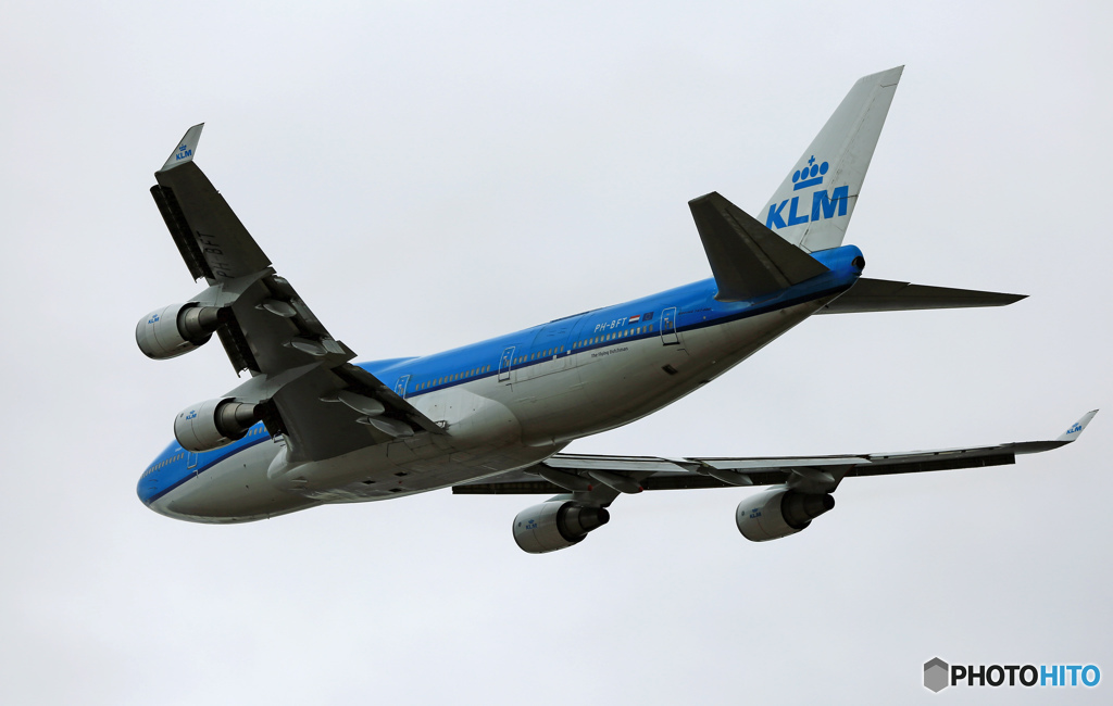 KLM 747-400 PH-BFT 出発 