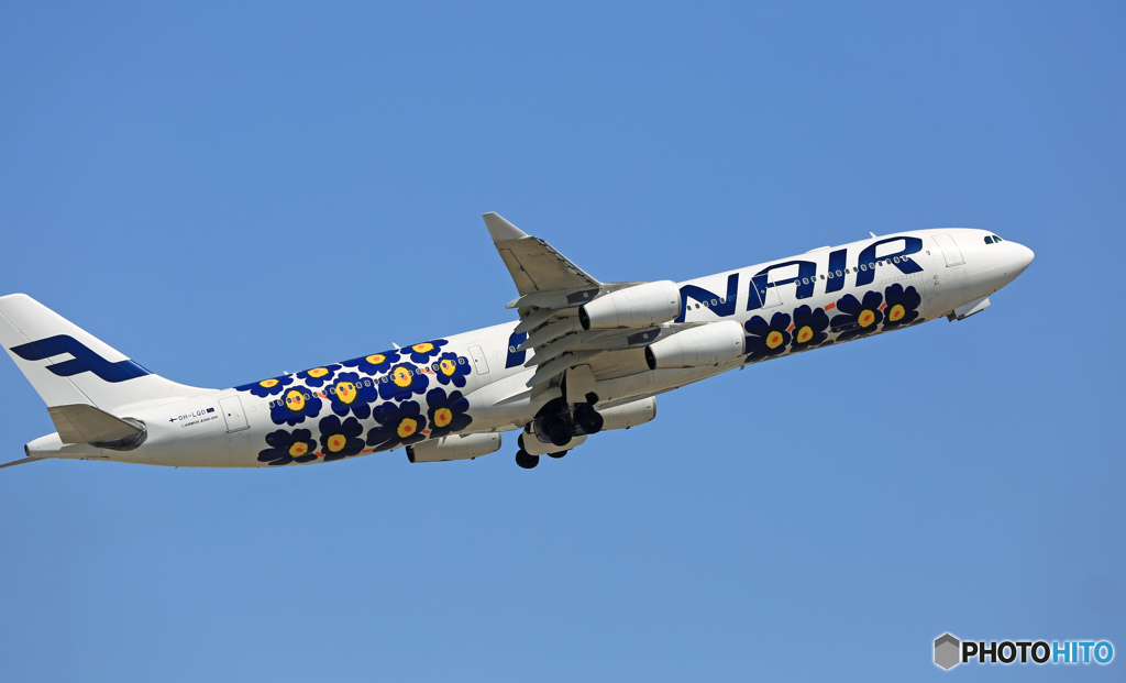 FINNAIR A340-313 OH-LQD 出発 