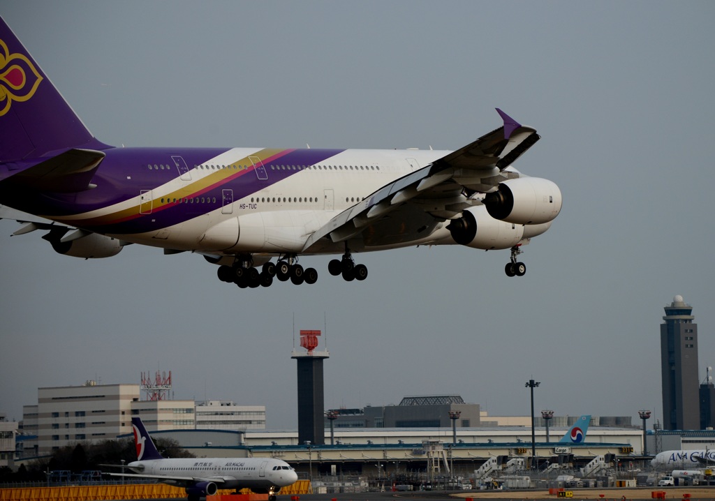 THAI A380-841 着陸
