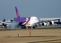 Thai A380-841 着陸 
