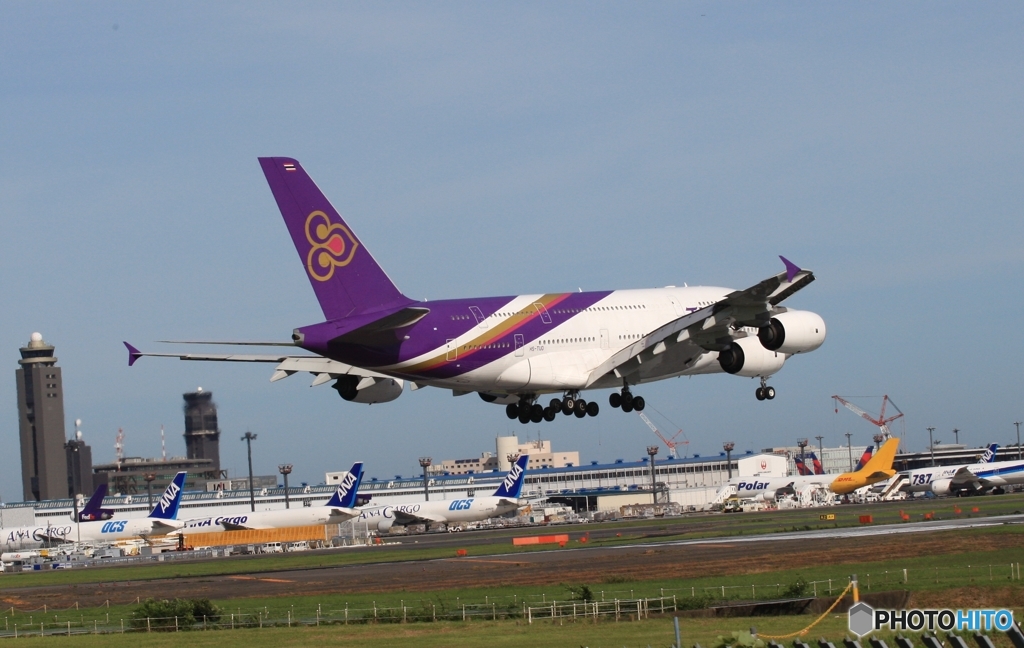 着陸　THAI  A380-841 
