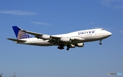 到着　UNITED 747-400 N105UA