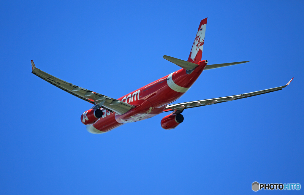「ぶるー」  Air Asia A330-343 HS-XTE 飛び立ち 
