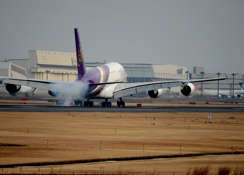 THAI A380-841 着陸