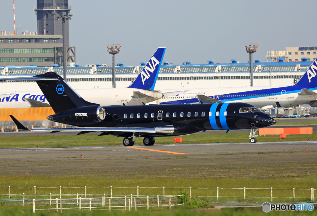 「晴れ」プライベート機Global Express N2020Q出発
