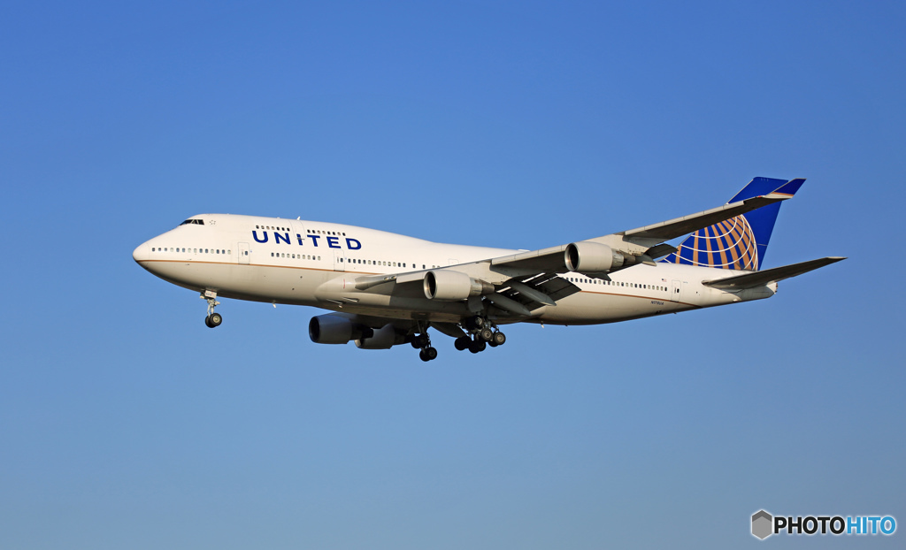 United 747-400 N178UA 着陸 
