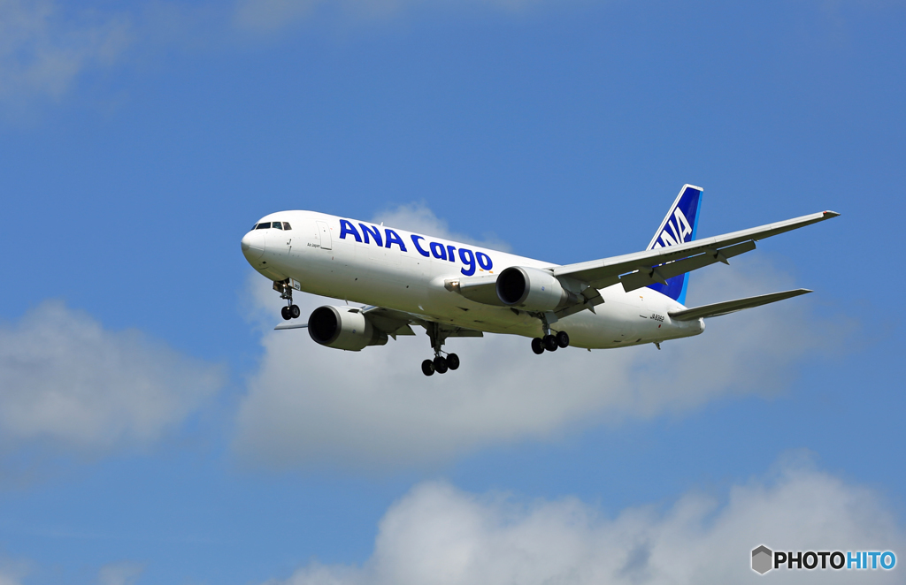 「青い空」 ANA CARGO 767-381 JA8664