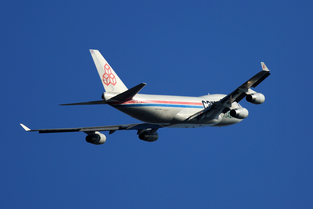 Cargolux 747-400 LX-RCV 飛び立ち　