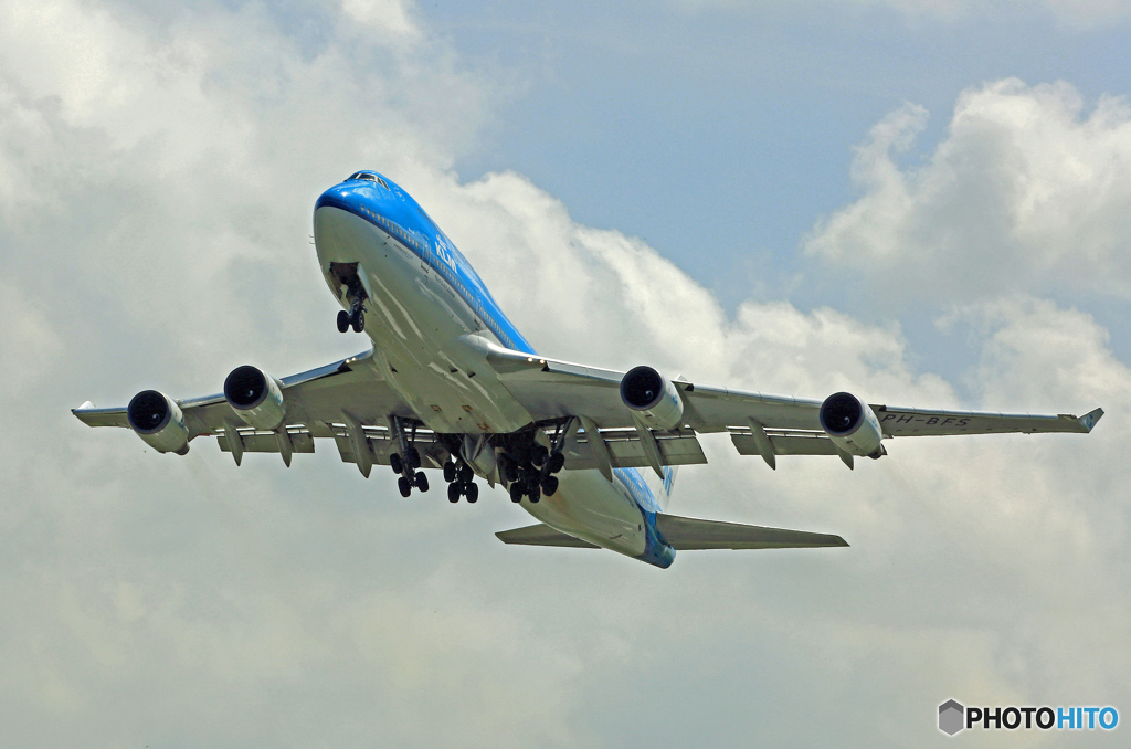 KLM 747-400 PH-BFS 出発　