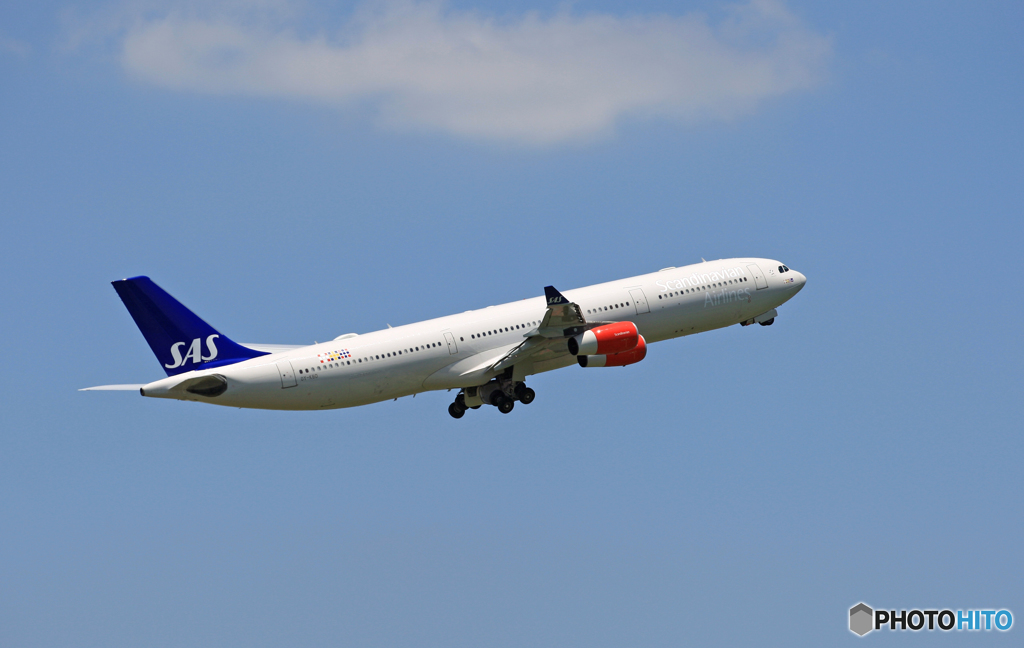 [青い空]　SAS A340-313 OY-KBD