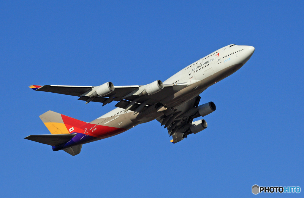 ☮ASIANA B747-400 HL7471 離陸