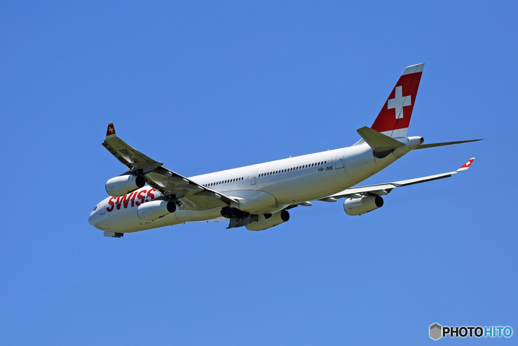 「そらー」 SWISS A340-313 HB-JMB 離陸 