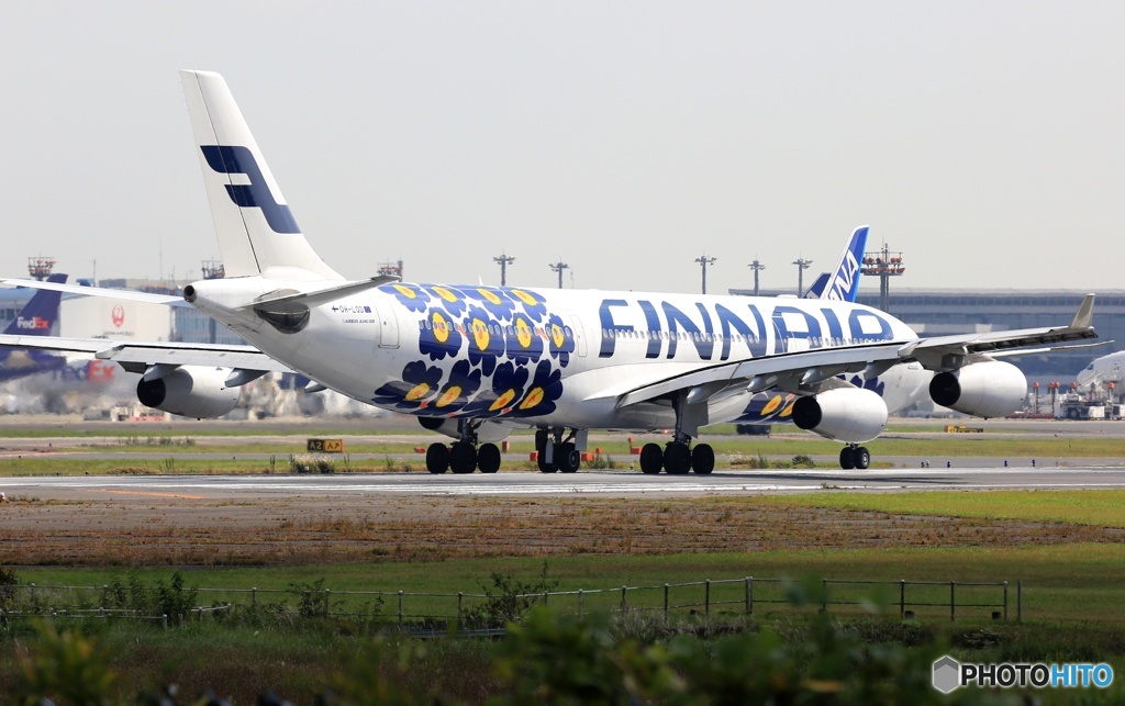 FINNAIR A340-313 飛び立ち　