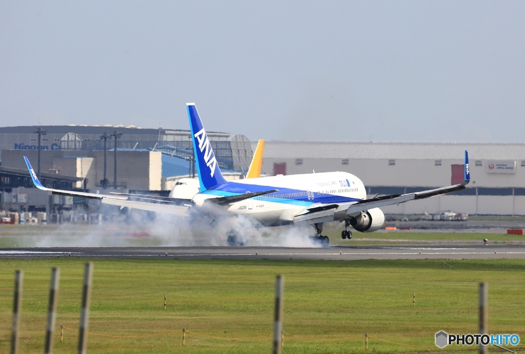 ANA 767-300 着陸　