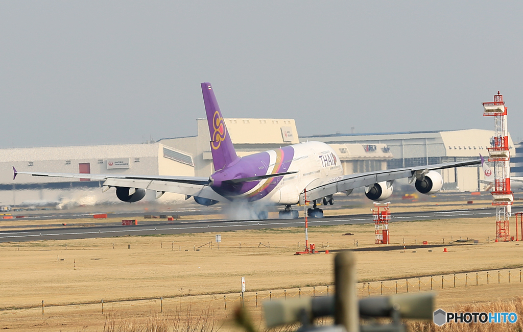 「はれー」 Thai A380-841 HS-TUA 着陸