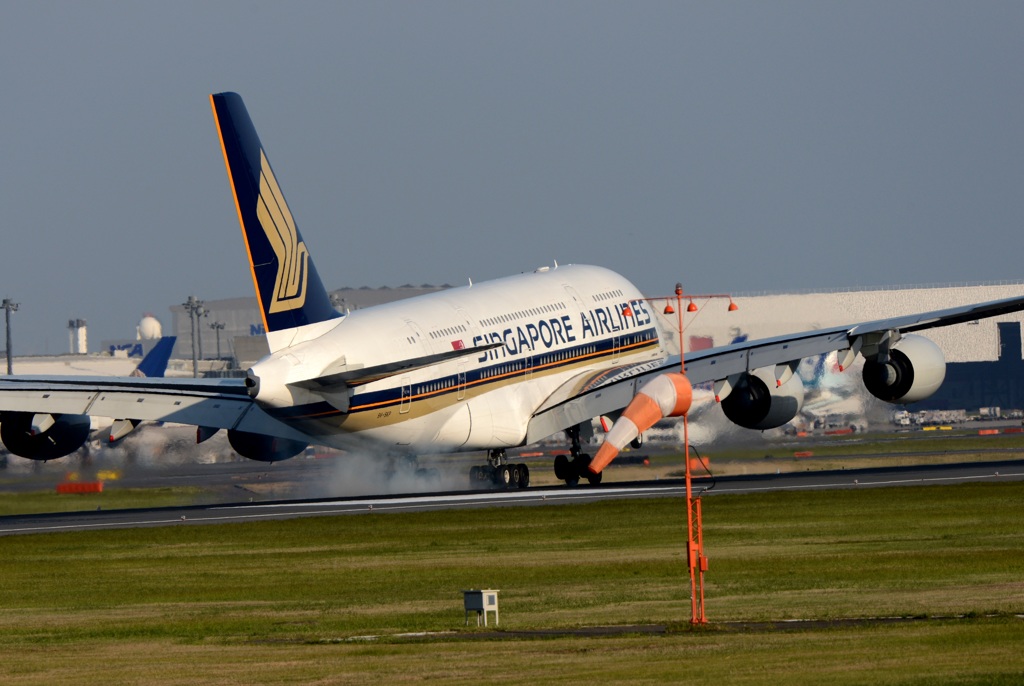 到着　SINGAPORE A380-841