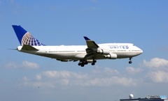 UNITED 747-400 N104UA 着陸　