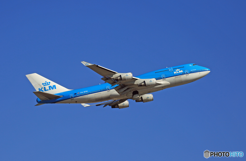 KLM 747-400 PH-BFW 出発　