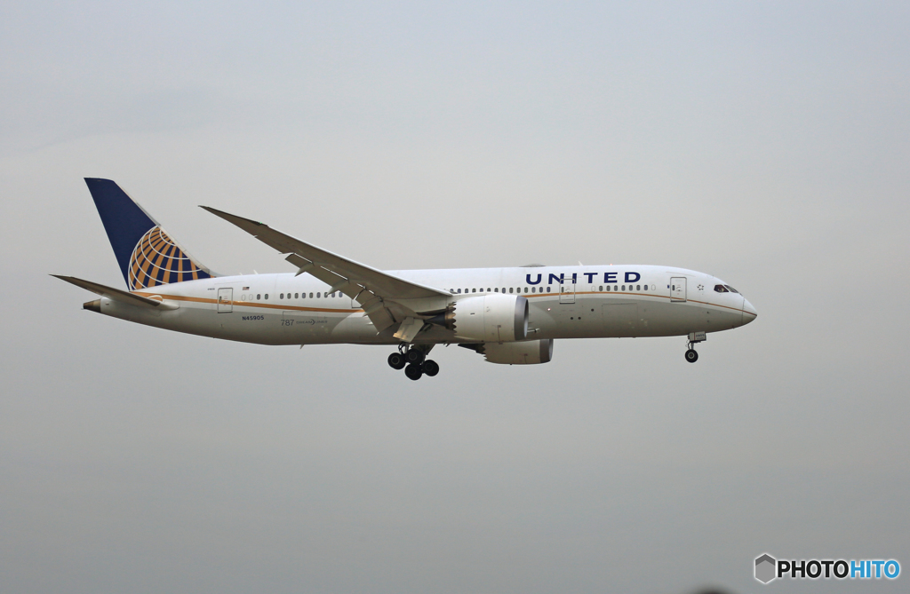 「はれー」 UNITED 787-8 N45907 着陸