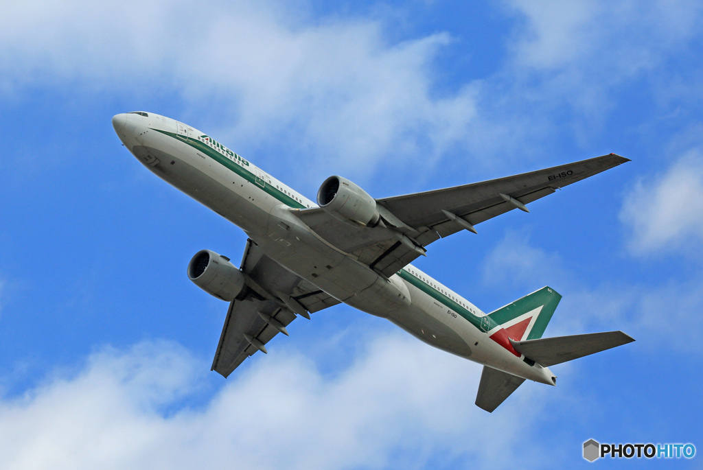 Alitalia 777-200 EI-ISO 離陸　