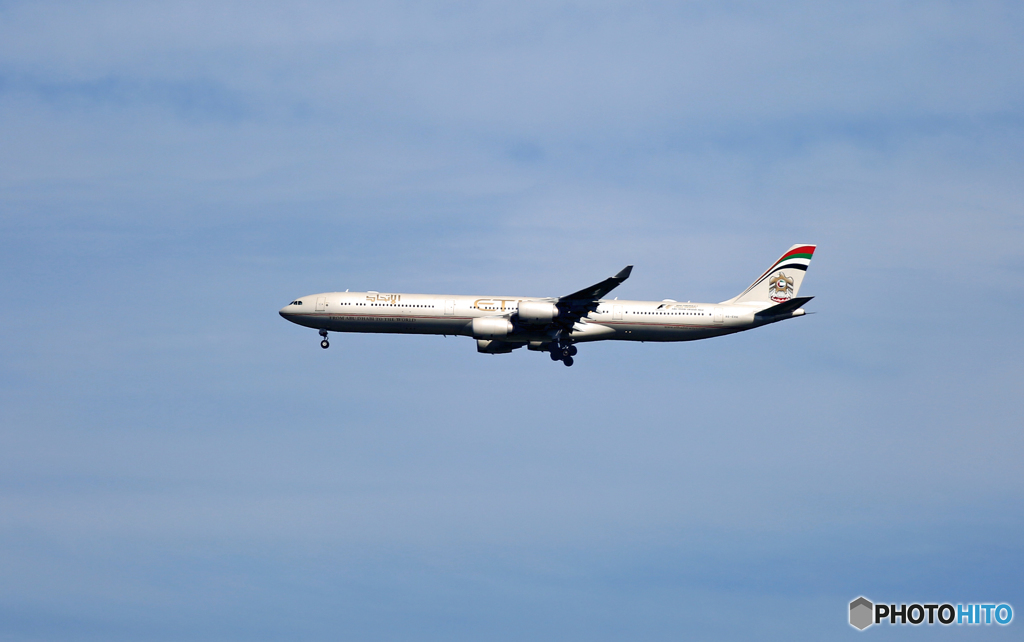 到着 ETIHAD A340 「青い空」