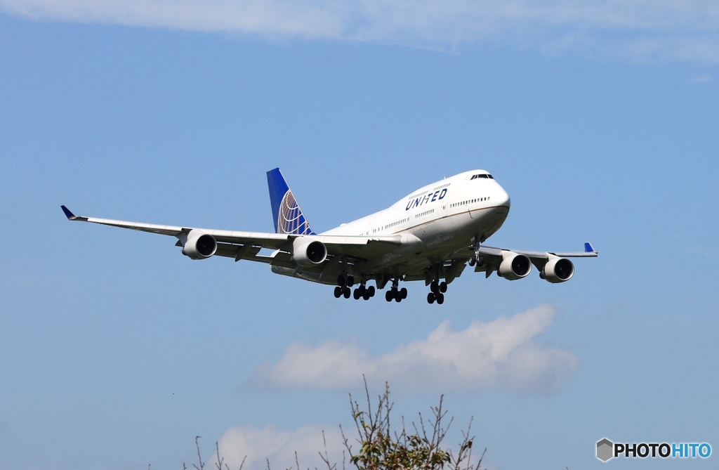 着陸 UNITED 747-400 