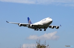 着陸 UNITED 747-400  着陸 UNITED 747-400