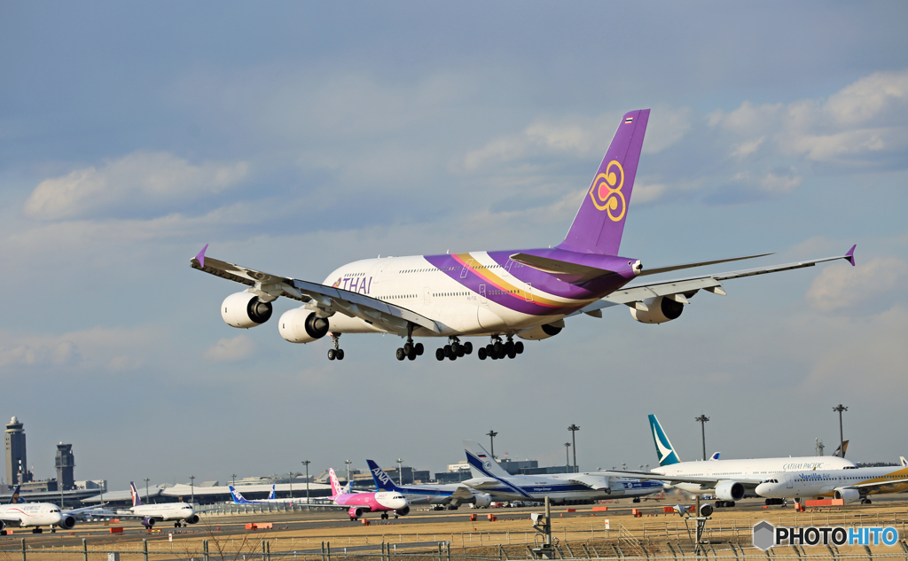 「すかい」 ☀THAI A380-841 HS-TUE着陸