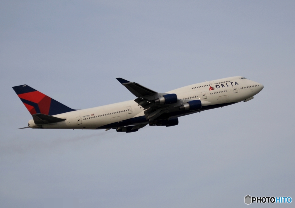 DELTA 747-400 飛行　