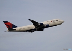 DELTA 747-400 飛行　