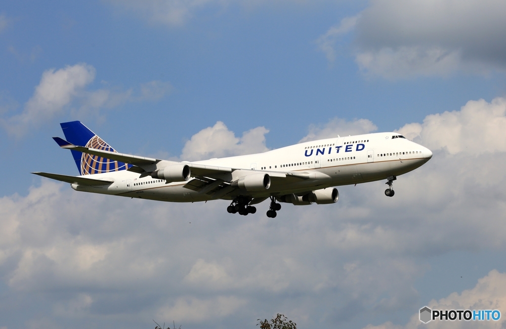 到着　UNITED 747-400 N174UA