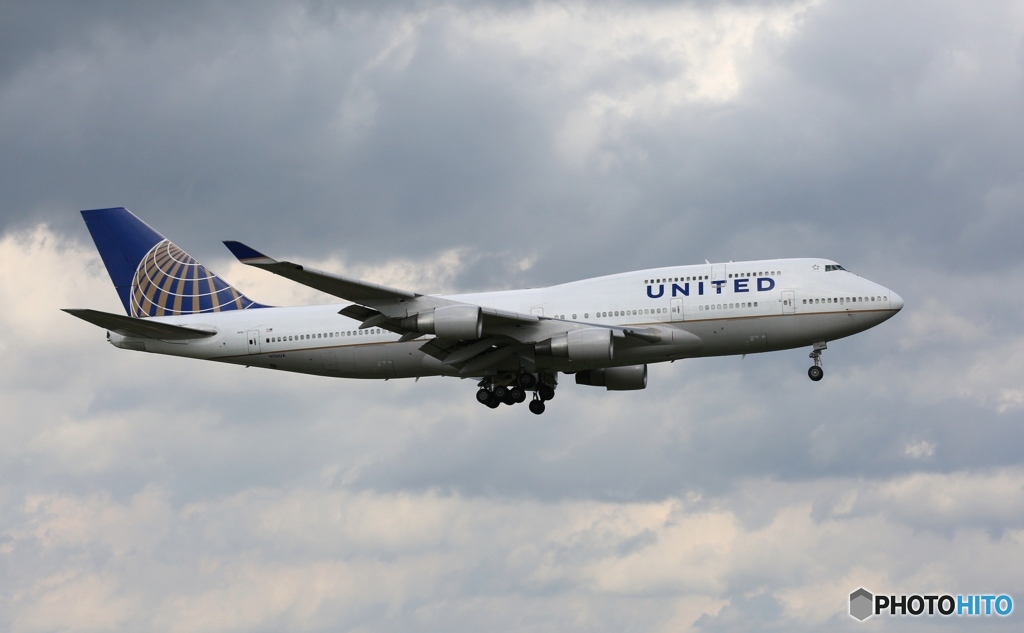 到着　UNITED 747-400 N116UA