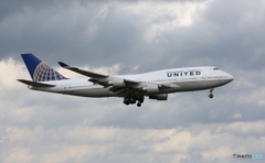 到着　UNITED 747-400 N116UA
