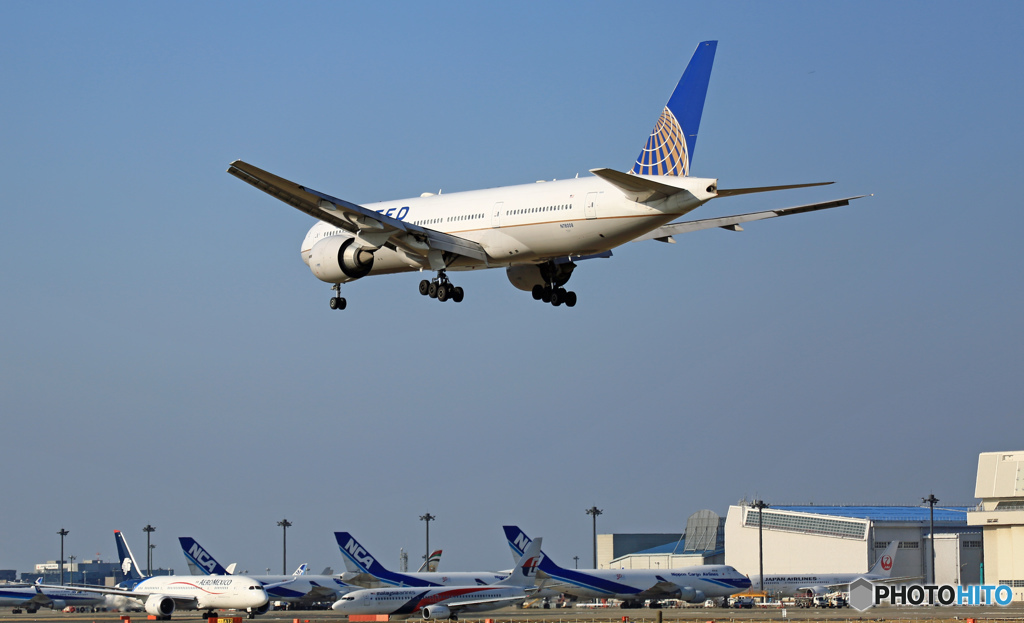 United 777-224 N78008 着陸 