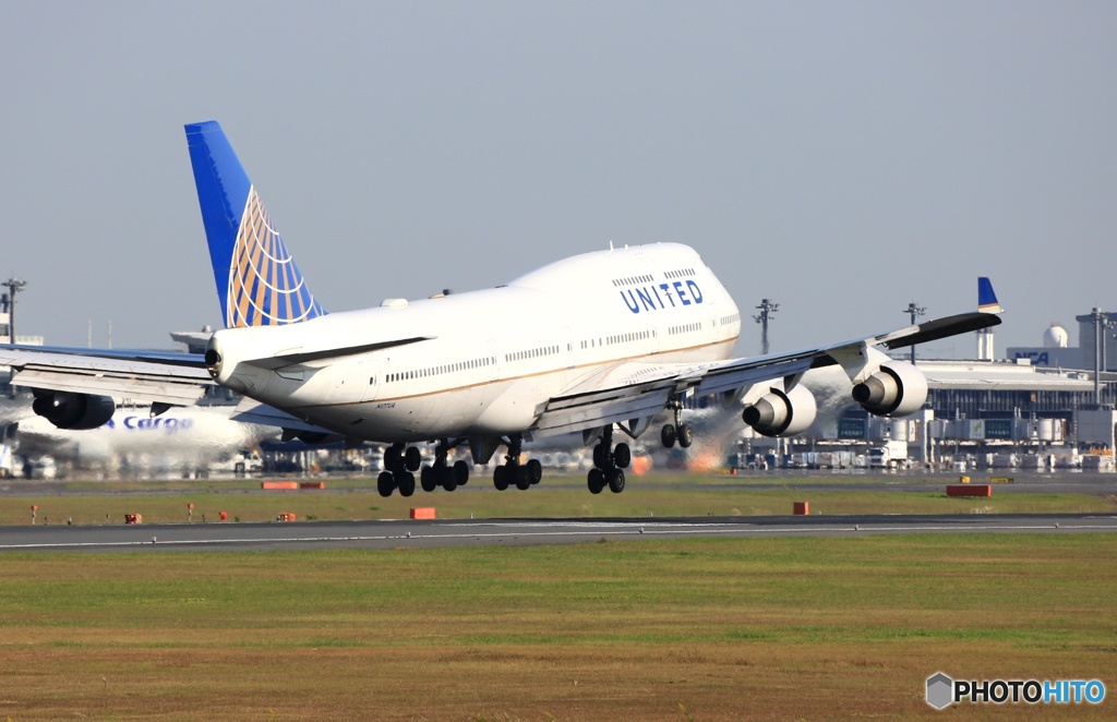 UNITED 747-400 N177UA 到着　