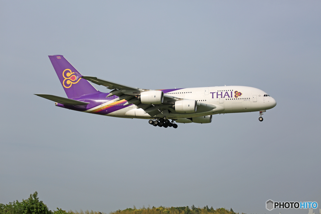 着陸 Thai A380-841 HS-TUE
