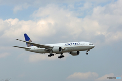 「良い天気」 United 777-224 N74007 着陸 「良い天気」 United 777-224 N74007 着陸