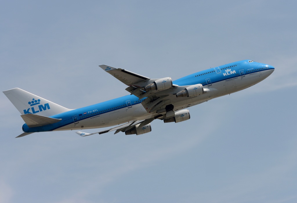 KLM 747-400 出発