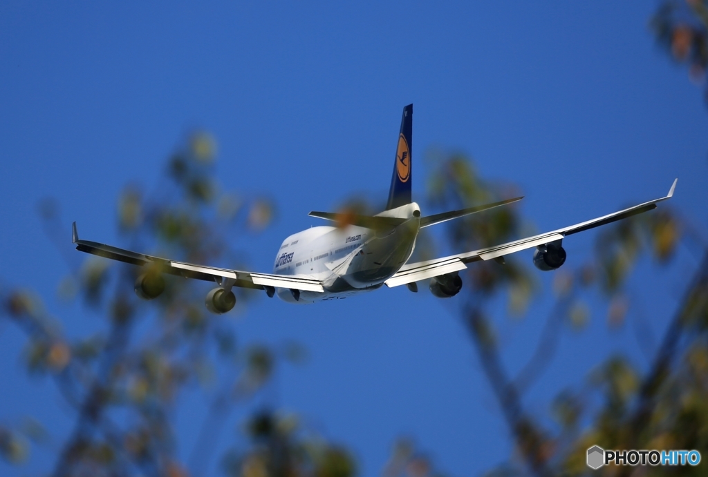 見える！ Lufthansa 747-400 見えない？