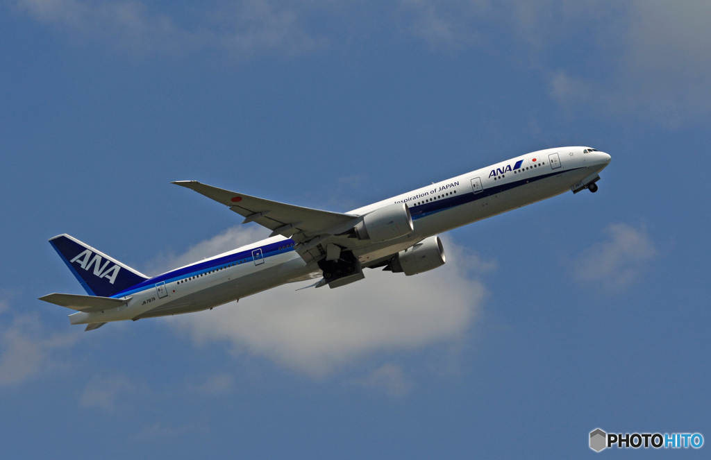飛び立ち ANA 777-381 JA787A