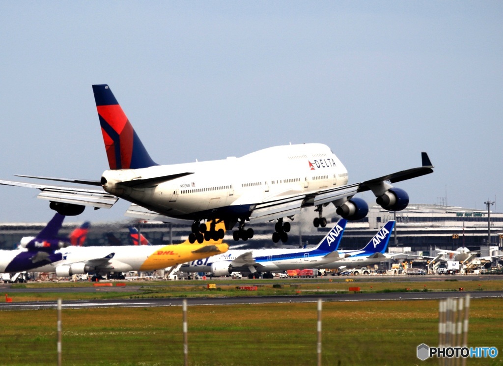 Delta 747-400 着陸　